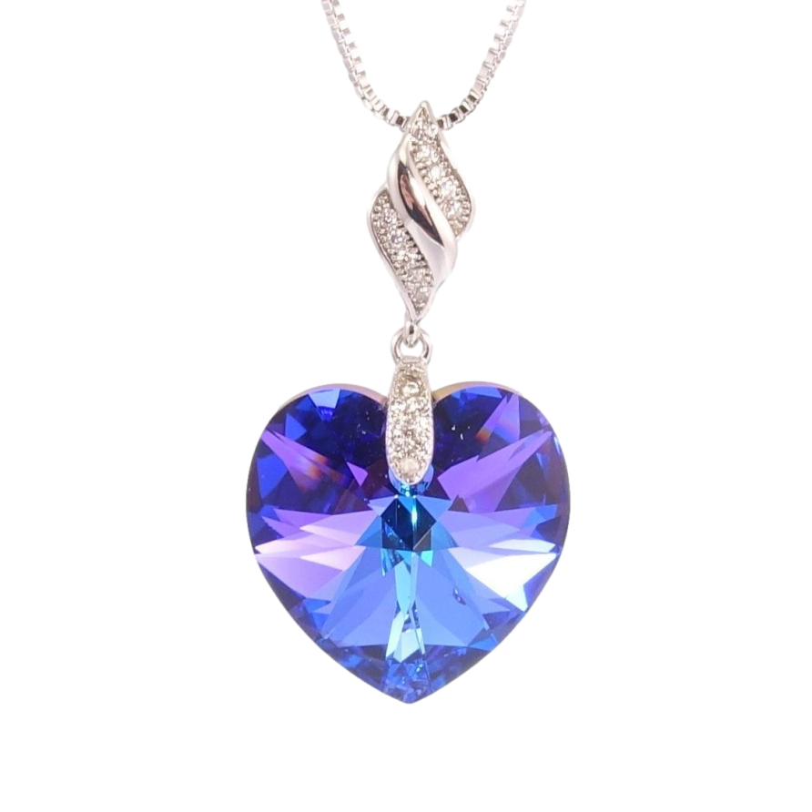 Кулон Xuping цвет Родий с кр-ми Swarovski на цепочке Кристалл Majestic Blue дл.42-47см х 1мм фото №1 Кулон Xuping цвет Родий с кр-ми Swarovski на цепочке Кристалл Majestic Blue дл.42-47см х 1мм фото №1