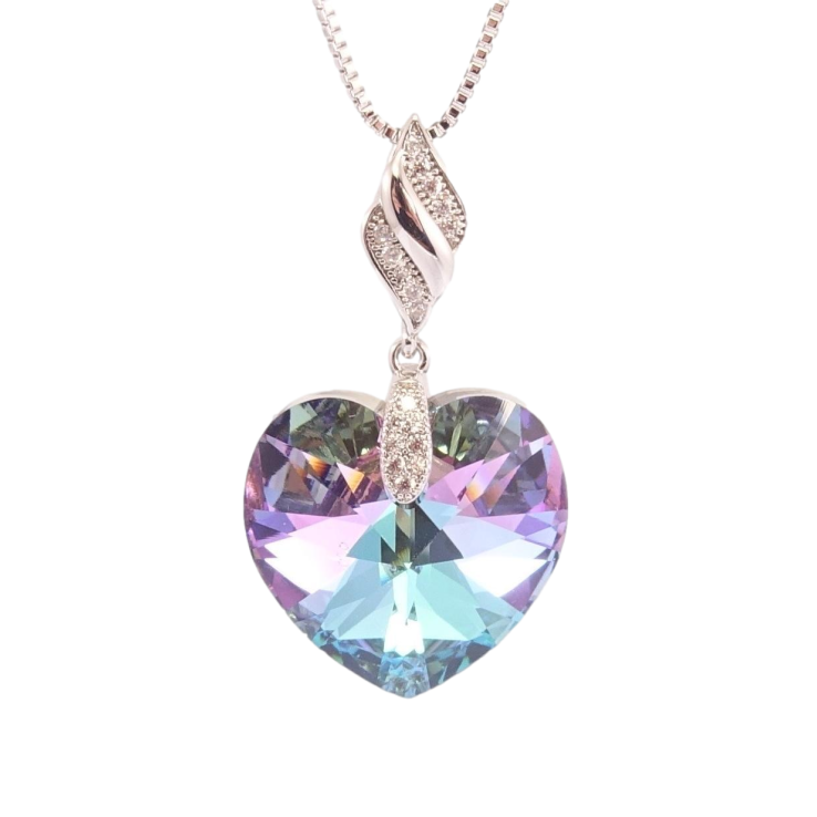 Кулон Xuping цвет Родий с кр-ми Swarovski на цепочке Кристальное сердце Paradise Shine дл.41-46см х 1мм фото №3 Кулон Xuping цвет Родий с кр-ми Swarovski на цепочке Кристальное сердце Paradise Shine дл.41-46см х 1мм фото №3
