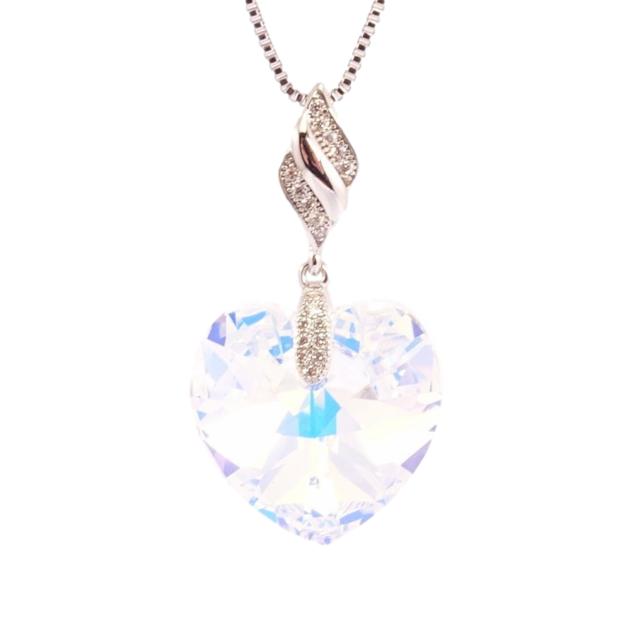 Кулон Xuping цвет Родий с кр-ми Swarovski на цепочке Кристальное сердце Shimmer дл.42-47см х 1мм фото №1 Кулон Xuping цвет Родий с кр-ми Swarovski на цепочке Кристальное сердце Shimmer дл.42-47см х 1мм фото №1
