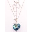 Кулон Xuping колір Родій з кр-ми Swarovski на ланцюжку Кристальне серце Metallic Blue дл.41-46см х 1мм фото №2 Кулон Xuping колір Родій з кр-ми Swarovski на ланцюжку Кристальне серце Metallic Blue дл.41-46см х 1мм фото №2