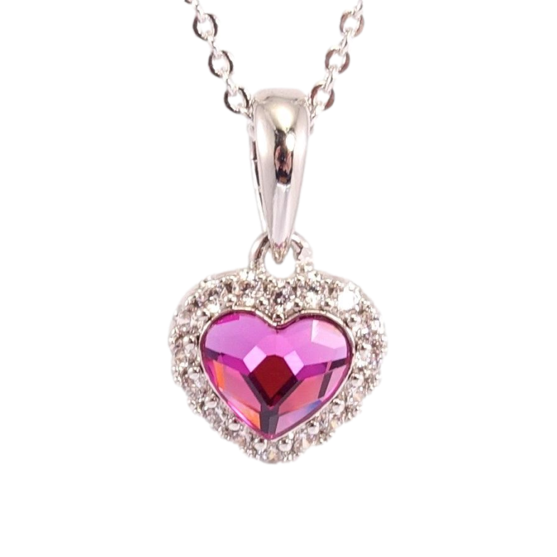 Кулон Xuping колір Родій з кр-ми Swarovski на ланцюжку Кристальне серце Fuchsi в обрамленні дл.39-44см х фото №7 Кулон Xuping колір Родій з кр-ми Swarovski на ланцюжку Кристальне серце Fuchsi в обрамленні дл.39-44см х фото №7