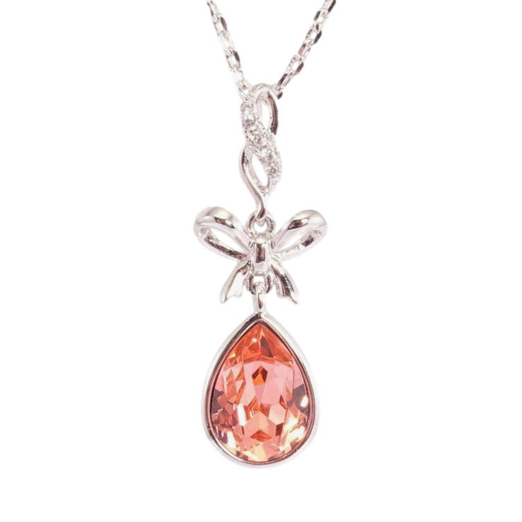 Кулон Xuping цвет Родий с кр-ми Swarovski на цепочке Кристалл Hyacinth с бантиком дл.41-46см х 1мм фото №22 Кулон Xuping цвет Родий с кр-ми Swarovski на цепочке Кристалл Hyacinth с бантиком дл.41-46см х 1мм фото №22