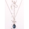 Кулон Xuping цвет Родий с кр-ми Swarovski на цепочке Кристалл Montana с бантиком дл.41-46см х 1мм фото №2 Кулон Xuping цвет Родий с кр-ми Swarovski на цепочке Кристалл Montana с бантиком дл.41-46см х 1мм фото №2