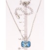 Кулон Xuping цвет Родий с кр-ми Swarovski на цепочке Кристалл Aquamarine дл.40-45см х 1мм фото №2 Кулон Xuping цвет Родий с кр-ми Swarovski на цепочке Кристалл Aquamarine дл.40-45см х 1мм фото №2