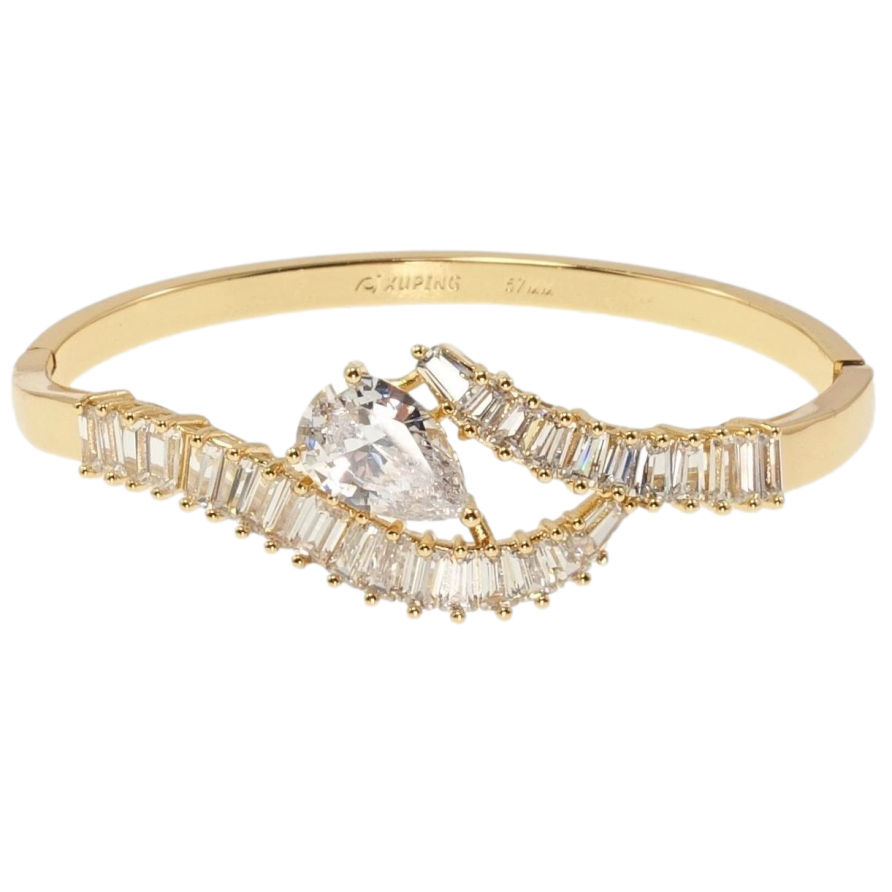 Браслет Xuping Позолота 18K Кристальные объятия ø 6см фото №1 Браслет Xuping Позолота 18K Кристальные объятия ø 6см фото №1