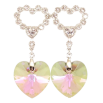 Серьги Xuping цвет Родий с кристаллами Swarovski пусеты "Сердечки с подвеской кристалл Vitrail Light" фото №2 Серьги Xuping цвет Родий с кристаллами Swarovski пусеты "Сердечки с подвеской кристалл Vitrail Light" фото №2