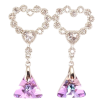 Серьги Xuping цвет Родий с кристаллами Swarovski пусеты "Сердечки с подвеской кристалл Paradise Shine" фото №2 Серьги Xuping цвет Родий с кристаллами Swarovski пусеты "Сердечки с подвеской кристалл Paradise Shine" фото №2