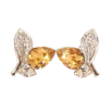 Сережки Xuping колір Родій з кристалами Swarovski пусети "Кристальний бутон Topaz листочки інкрустація" фото №2 Сережки Xuping колір Родій з кристалами Swarovski пусети "Кристальний бутон Topaz листочки інкрустація" фото №2