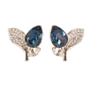 Сережки Xuping колір Родій з кристалами Swarovski пусети "Кристальний бутон Montana" фото №2 Сережки Xuping колір Родій з кристалами Swarovski пусети "Кристальний бутон Montana" фото №2