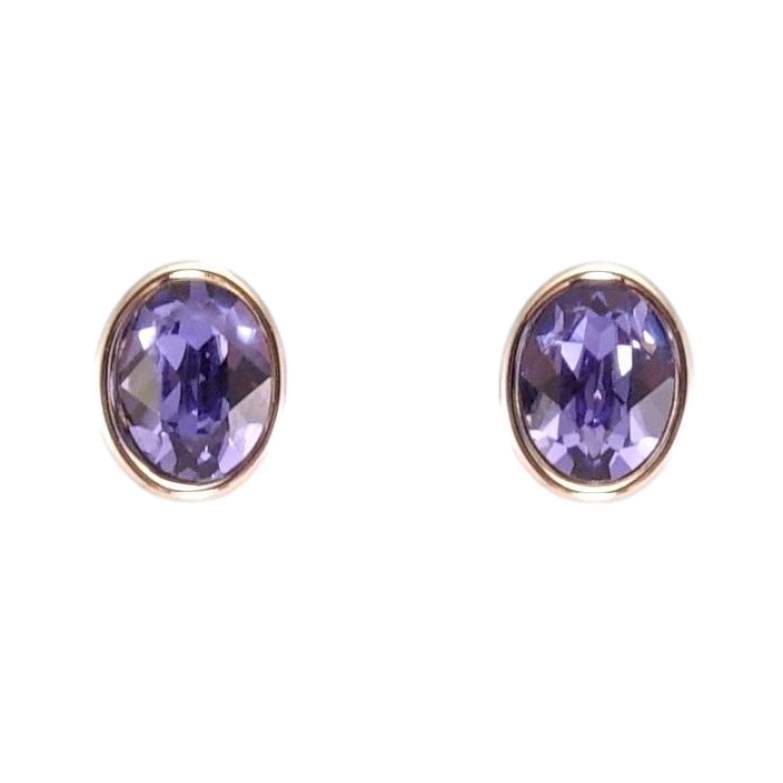 Сережки Xuping колір Родій з кристалами Swarovski пусети Овальні кристали Tanzanite фото №1 Сережки Xuping колір Родій з кристалами Swarovski пусети Овальні кристали Tanzanite фото №1