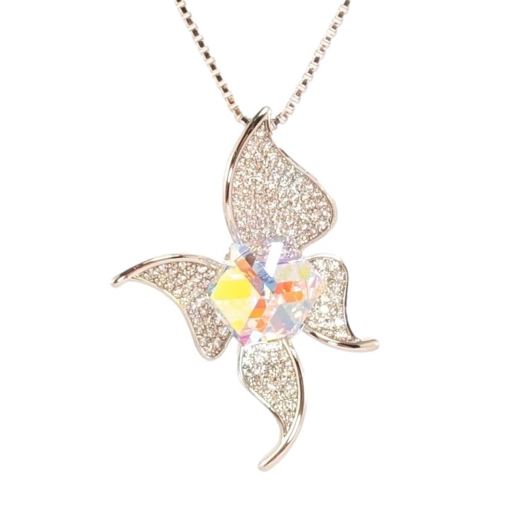 Кулон Xuping цвет Родий с кр-ми Swarovski на цепочке Бабочка с кубом Shimmer и кристаллами дл.40-45см х 1мм фото №24 Кулон Xuping цвет Родий с кр-ми Swarovski на цепочке Бабочка с кубом Shimmer и кристаллами дл.40-45см х 1мм фото №24