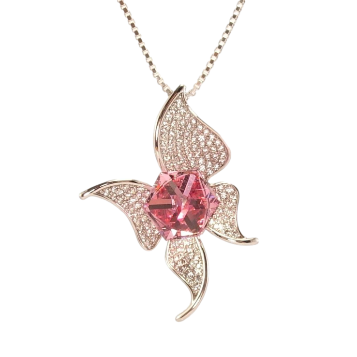 Кулон Xuping цвет Родий с кр-ми Swarovski на цепочке Бабочка с кубом Rose и кристаллами дл.40-45см х 1мм фото №25 Кулон Xuping цвет Родий с кр-ми Swarovski на цепочке Бабочка с кубом Rose и кристаллами дл.40-45см х 1мм фото №25
