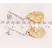 Сережки Xuping колір Родій з кристалами Swarovski пусети Кристал Light Topaz з доріжкою фото №2 Сережки Xuping колір Родій з кристалами Swarovski пусети Кристал Light Topaz з доріжкою фото №2