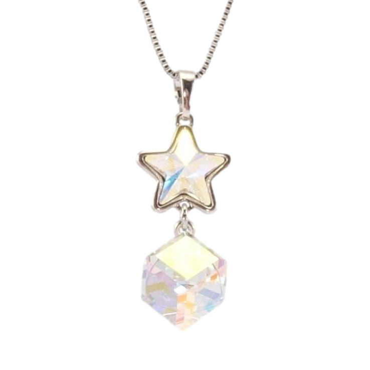 Кулон Xuping цвет Родий с кр-ми Swarovski на цепочке Звезда с кубом кристалл Shimmer дл. 40-45см х 1мм фото №15 Кулон Xuping цвет Родий с кр-ми Swarovski на цепочке Звезда с кубом кристалл Shimmer дл. 40-45см х 1мм фото №15