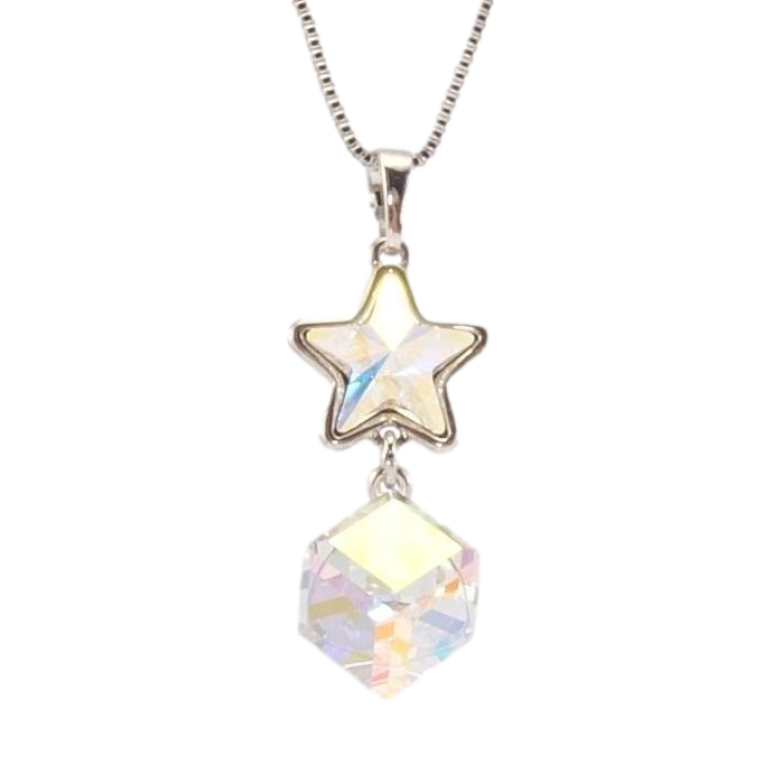 Кулон Xuping колір Родій із кр-ми Swarovski на ланцюжку Зірка з кубом кристал Shimmer дл. 40-45см х 1мм фото №8 Кулон Xuping колір Родій із кр-ми Swarovski на ланцюжку Зірка з кубом кристал Shimmer дл. 40-45см х 1мм фото №8