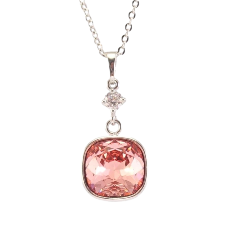 Кулон Xuping колір Родій з кр-ми Swarovski на ланцюжку Кристал Rose Peach дл. 41,5-46,5см х 2мм фото №10 Кулон Xuping колір Родій з кр-ми Swarovski на ланцюжку Кристал Rose Peach дл. 41,5-46,5см х 2мм фото №10