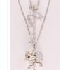 Кулон Xuping цвет Родий с кр-ми Swarovski на цепочке Кот кристалл Clear дл. 45-50см х 2мм фото №2