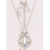 Кулон Xuping колір Родій із кр-ми Swarovski на ланцюжку Фігурні кристали АВ з колом дл. 40-45см х 2мм фото №2