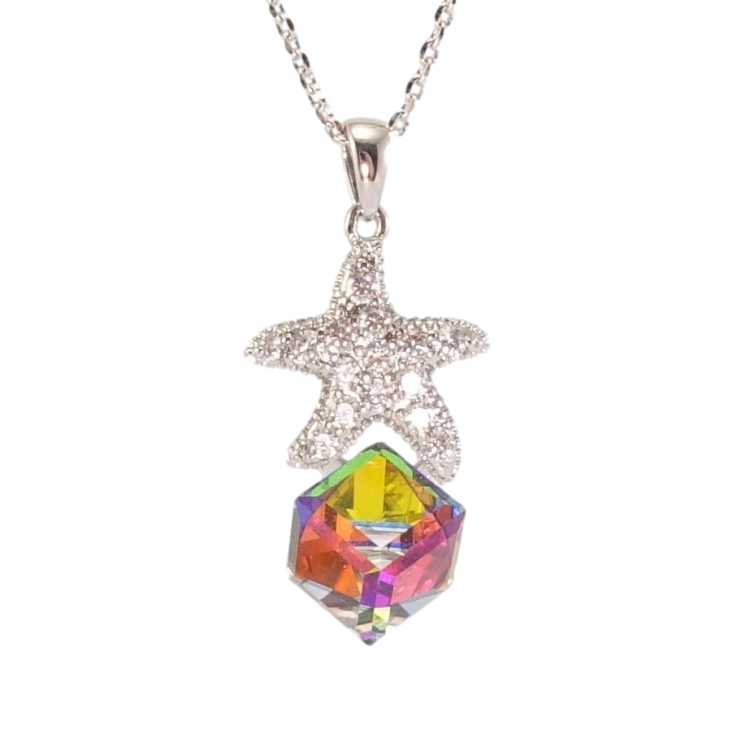 Кулон Xuping колір Родій з кр-ми Swarovski на ланцюжку Кристальний куб Vitrail Med. з морською зіркою дл. 39-44см х фото №12 Кулон Xuping колір Родій з кр-ми Swarovski на ланцюжку Кристальний куб Vitrail Med. з морською зіркою дл. 39-44см х фото №12