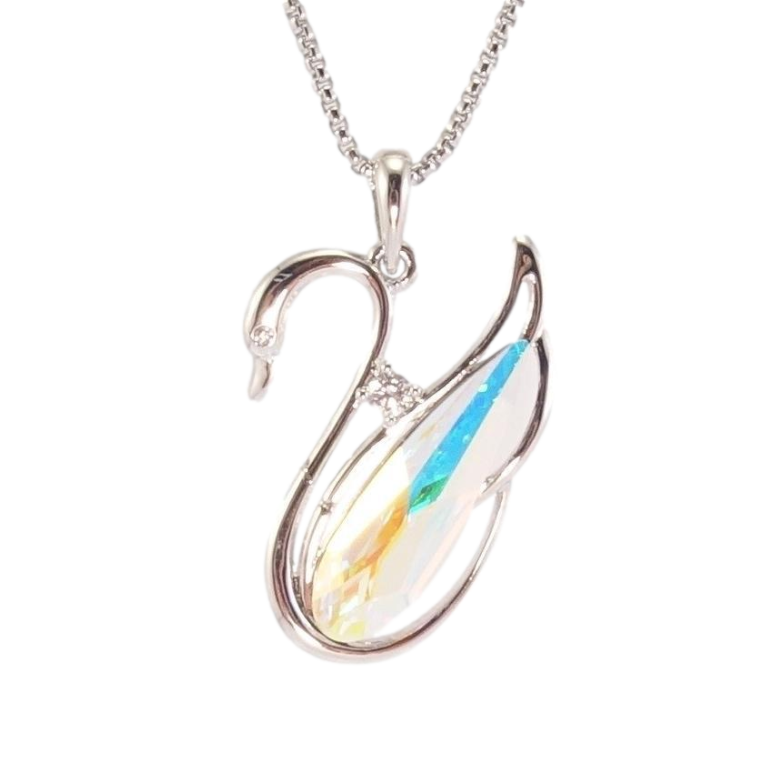 Кулон Xuping цвет Родий с кр-ми Swarovski на цепочке Лебедь с кристаллом АВ дл. 40-45см х 1мм фото №2 Кулон Xuping цвет Родий с кр-ми Swarovski на цепочке Лебедь с кристаллом АВ дл. 40-45см х 1мм фото №2