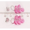 Сережки Xuping колір Родій з кристалами Swarovski пусети Кристали Rose на колечках фото №2 Сережки Xuping колір Родій з кристалами Swarovski пусети Кристали Rose на колечках фото №2