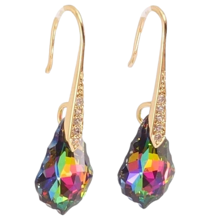 Серьги Xuping цвет 18K с кристаллами Swarovski французский замок Кристаллы Vitrail Medium фото №11 Серьги Xuping цвет 18K с кристаллами Swarovski французский замок Кристаллы Vitrail Medium фото №11