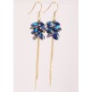 Сережки Xuping колір 18K з кристалами Swarovski французький замок Кристали Metallic Blue з ланцюжками фото №3 Сережки Xuping колір 18K з кристалами Swarovski французький замок Кристали Metallic Blue з ланцюжками фото №3