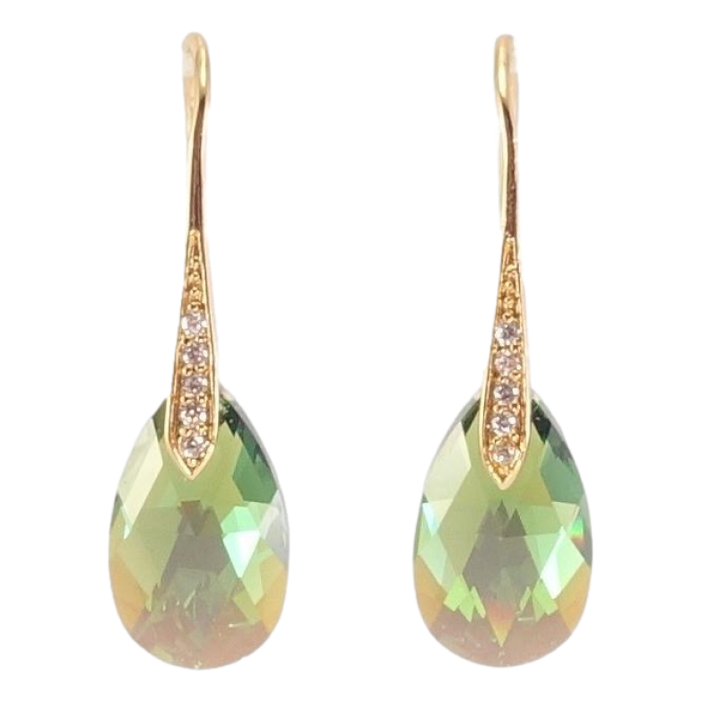 Сережки Xuping колір 18K з кристалами Swarovski французький замок Кристали Tabac на дужках фото №8 Сережки Xuping колір 18K з кристалами Swarovski французький замок Кристали Tabac на дужках фото №8