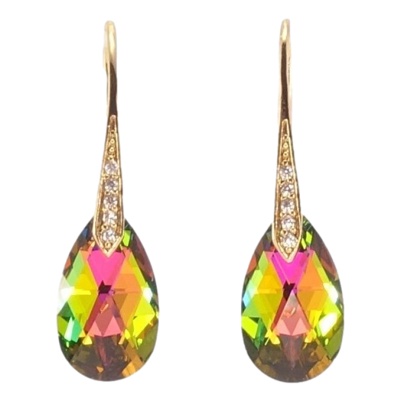 Сережки Xuping колір 18K з кристалами Swarovski французький замок Кристали Vitrail Medium на дужках фото №1 Сережки Xuping колір 18K з кристалами Swarovski французький замок Кристали Vitrail Medium на дужках фото №1
