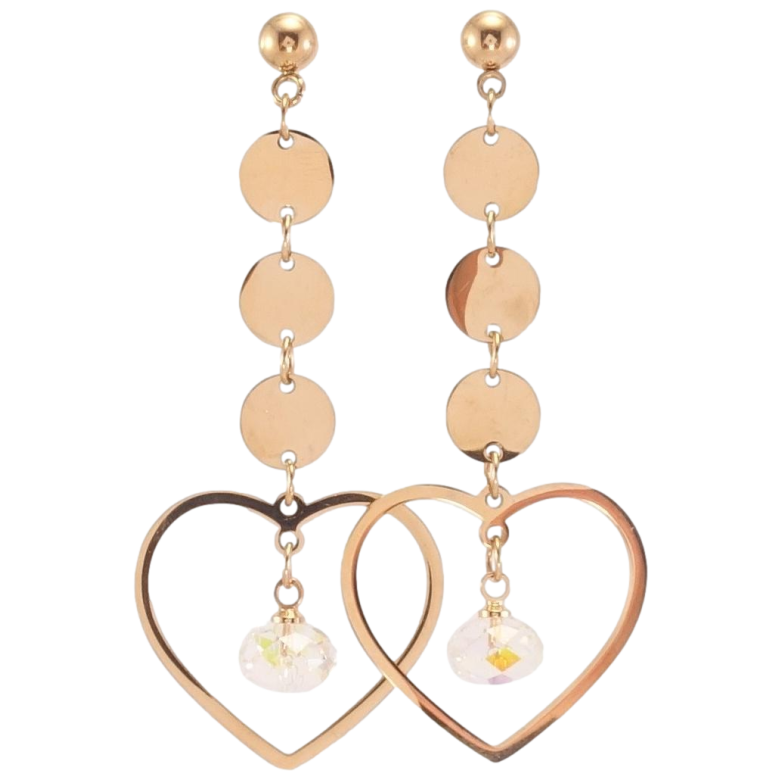 Сережки Xuping колір РВ з кристалами Swarovski пусети Підвіски серця з кристалами Shimmer фото №4 Сережки Xuping колір РВ з кристалами Swarovski пусети Підвіски серця з кристалами Shimmer фото №4