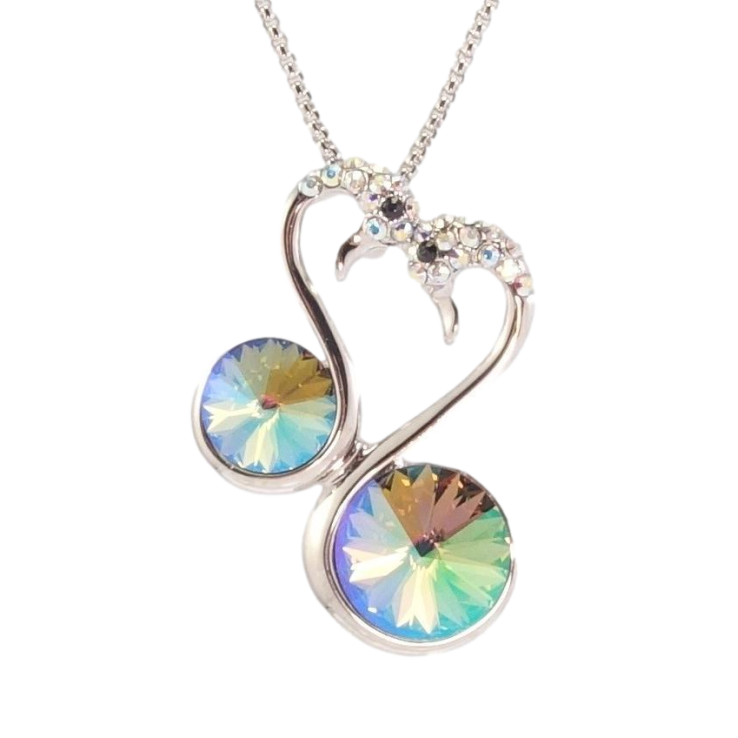 Кулон Xuping колір Родій з кр-ми Swarovski на ланцюжку Лебеді з кристалами довжина 40-45см х 1мм фото №6