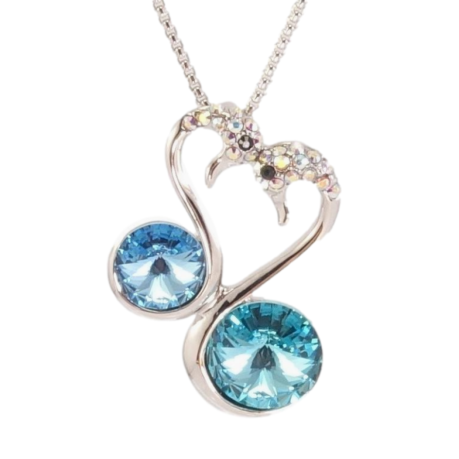Кулон Xuping колір Родій з кр-ми Swarovski на ланцюжку Лебеді з кристалами довжина 40-45см х 1мм фото №1