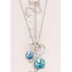 Кулон Xuping колір Родій з кр-ми Swarovski на ланцюжку Лебеді з кристалами довжина 40-45см х 1мм фото №2