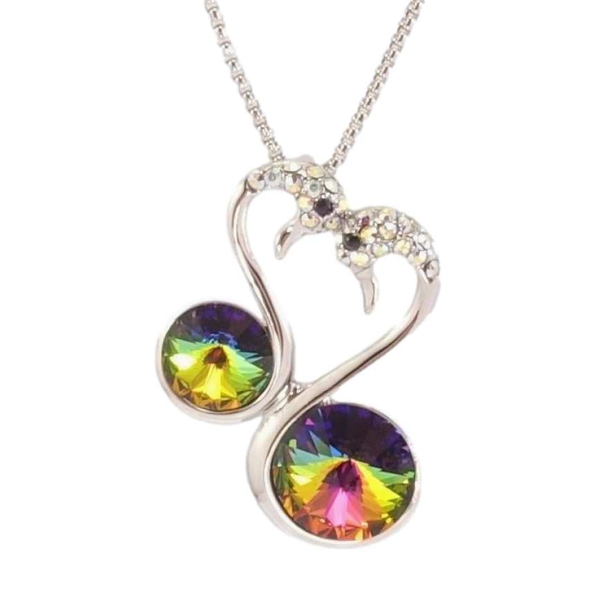 Кулон Xuping колір Родій з кр-ми Swarovski на ланцюжку Лебеді з кристалами довжина 40-45см х 1мм фото №1 Кулон Xuping колір Родій з кр-ми Swarovski на ланцюжку Лебеді з кристалами довжина 40-45см х 1мм фото №1