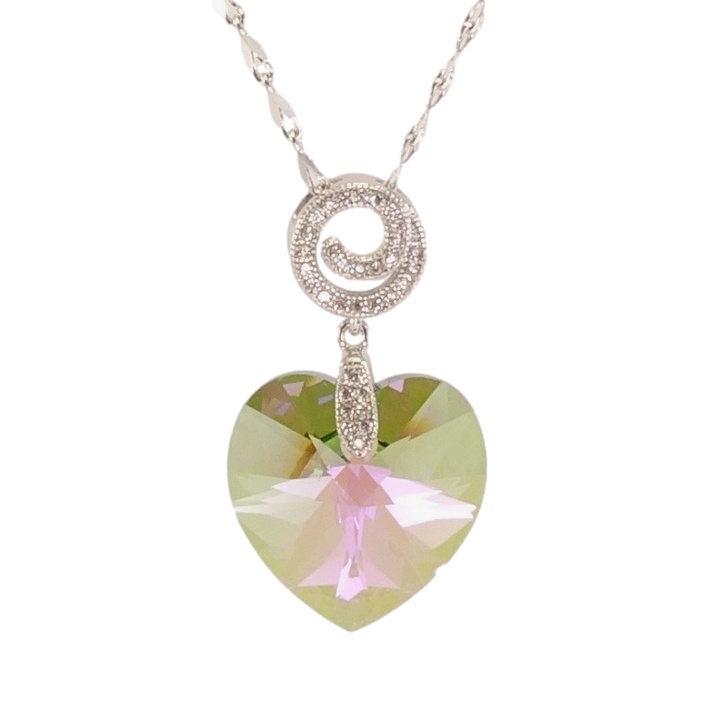 Кулон Xuping колір Родій з кр-ми Swarovski на ланцюжку Кристальне серце Vitrail Light довжина 39-44см х 2мм фото №6 Кулон Xuping колір Родій з кр-ми Swarovski на ланцюжку Кристальне серце Vitrail Light довжина 39-44см х 2мм фото №6