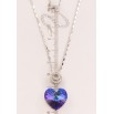 Кулон Xuping колір Родій з кр-ми Swarovski на ланцюжку Кристальне серце Majestic Blue довжина 39-44см х 2мм фото №2 Кулон Xuping колір Родій з кр-ми Swarovski на ланцюжку Кристальне серце Majestic Blue довжина 39-44см х 2мм фото №2