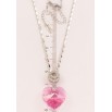 Кулон Xuping колір Родій з кр-ми Swarovski на ланцюжку Кристальне серце Rose довжина 39-44см х 2мм фото №2