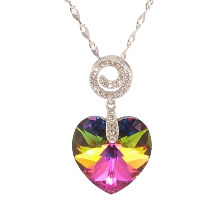 Кулон Xuping колір Родій з кр-ми Swarovski на ланцюжку Кристальне серце Vitrail Medium довжина 39-44см х 2мм фото №16 Кулон Xuping колір Родій з кр-ми Swarovski на ланцюжку Кристальне серце Vitrail Medium довжина 39-44см х 2мм фото №16
