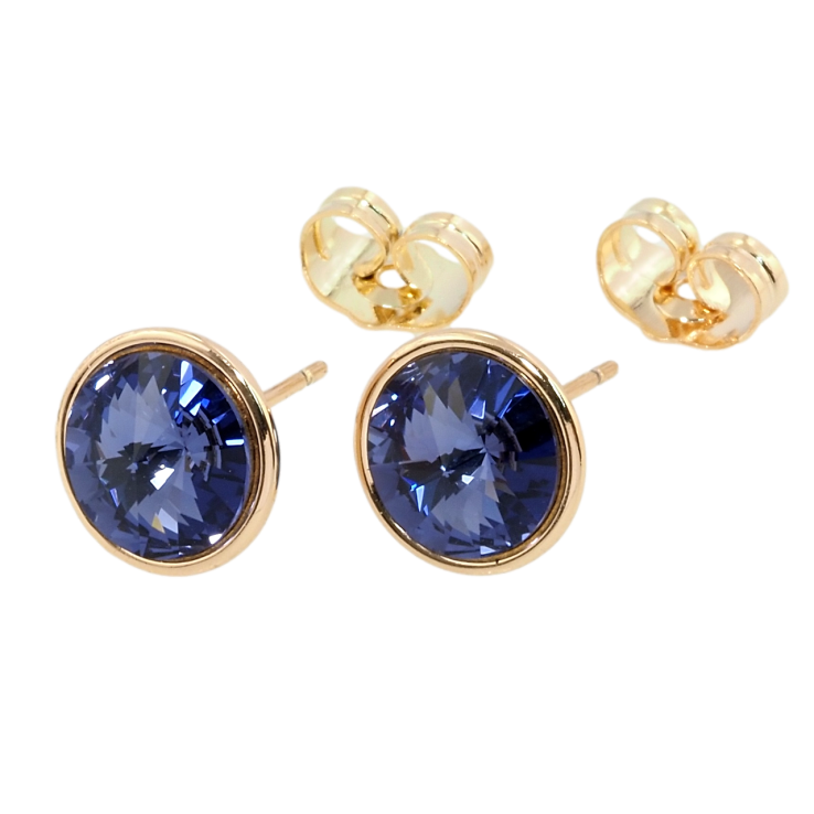 Серьги Xuping цвет 18K с кристаллами Swarovski пусеты Кристалл Tanzanite в ободковой оправе ø 10мм фото №8 Серьги Xuping цвет 18K с кристаллами Swarovski пусеты Кристалл Tanzanite в ободковой оправе ø 10мм фото №8