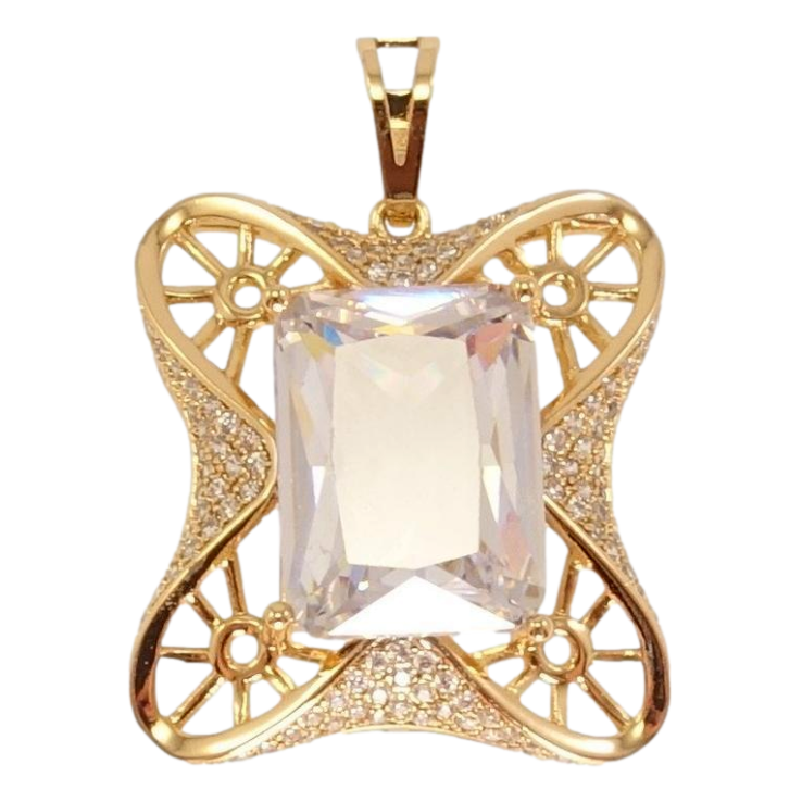 Кулон Xuping Позолота 18K Фигурный с граненным кристаллом и мелким цирконием фото №17 Кулон Xuping Позолота 18K Фигурный с граненным кристаллом и мелким цирконием фото №17