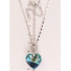 Кулон Xuping колір Родій з кр-ми Swarovski на ланцюжку Кристальне серце Army Green Delite довжина 39-44.5см х 2мм фото №2 Кулон Xuping колір Родій з кр-ми Swarovski на ланцюжку Кристальне серце Army Green Delite довжина 39-44.5см х 2мм фото №2