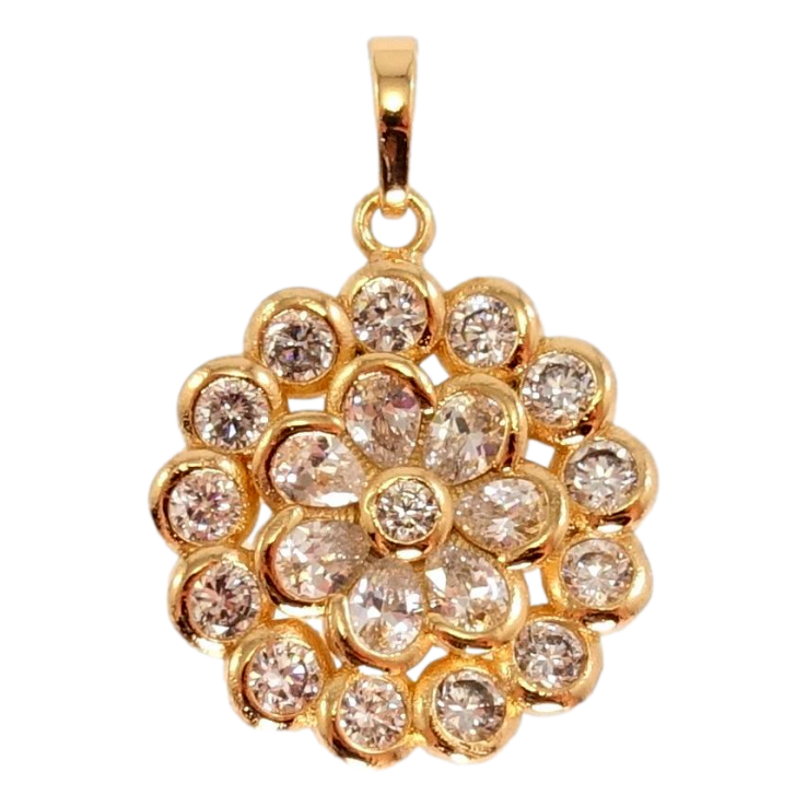 Кулон Xuping Позолота 18K Пышный кристальный цветок фото №2 Кулон Xuping Позолота 18K Пышный кристальный цветок фото №2