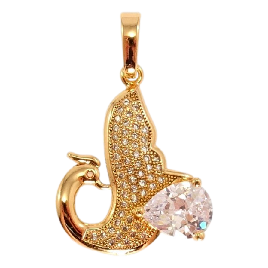 Кулон Xuping Позолота 18K Сказочная птица с инкрустацией цирконием и кристаллом фото №1 Кулон Xuping Позолота 18K Сказочная птица с инкрустацией цирконием и кристаллом фото №1