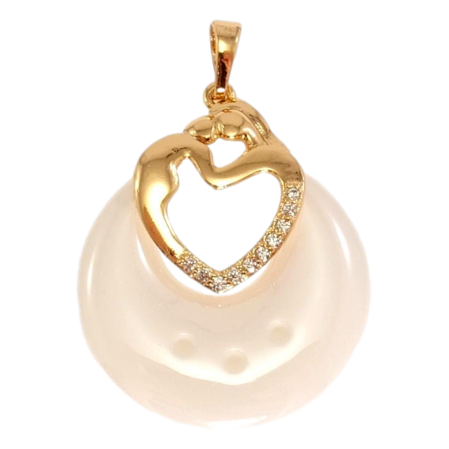 Кулон Xuping Позолота 18K Влюбленная пара с колечком из белой керамики фото №1 Кулон Xuping Позолота 18K Влюбленная пара с колечком из белой керамики фото №1