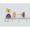 Серьги Xuping Позолота 18K пусеты Сиреневые треугольные кристаллы фото №2 Серьги Xuping Позолота 18K пусеты Сиреневые треугольные кристаллы фото №2