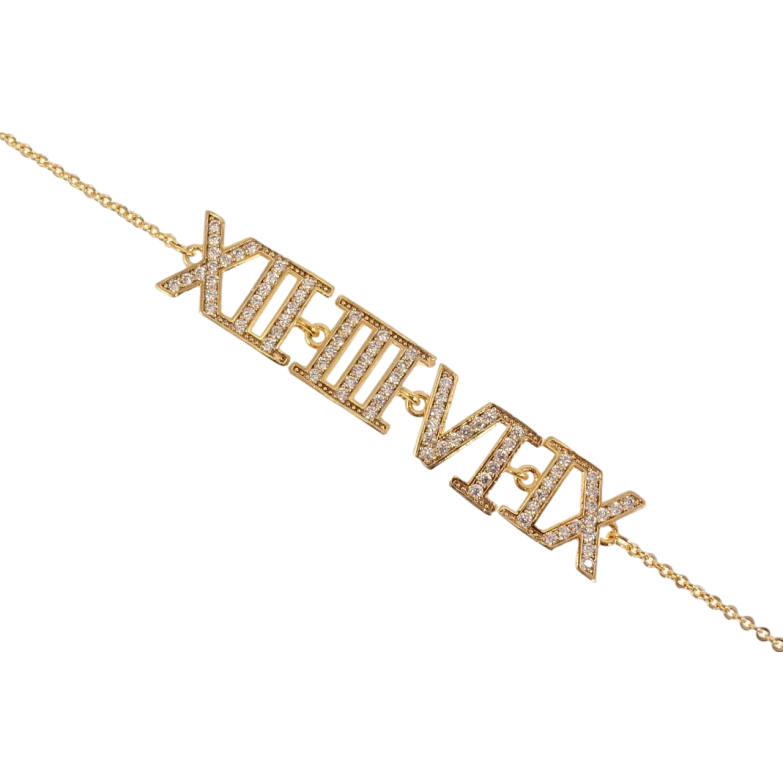 Браслет Xuping Позолота 18K Римські цифри довжина з доп. 16,5-19см х 1-9мм фото №11