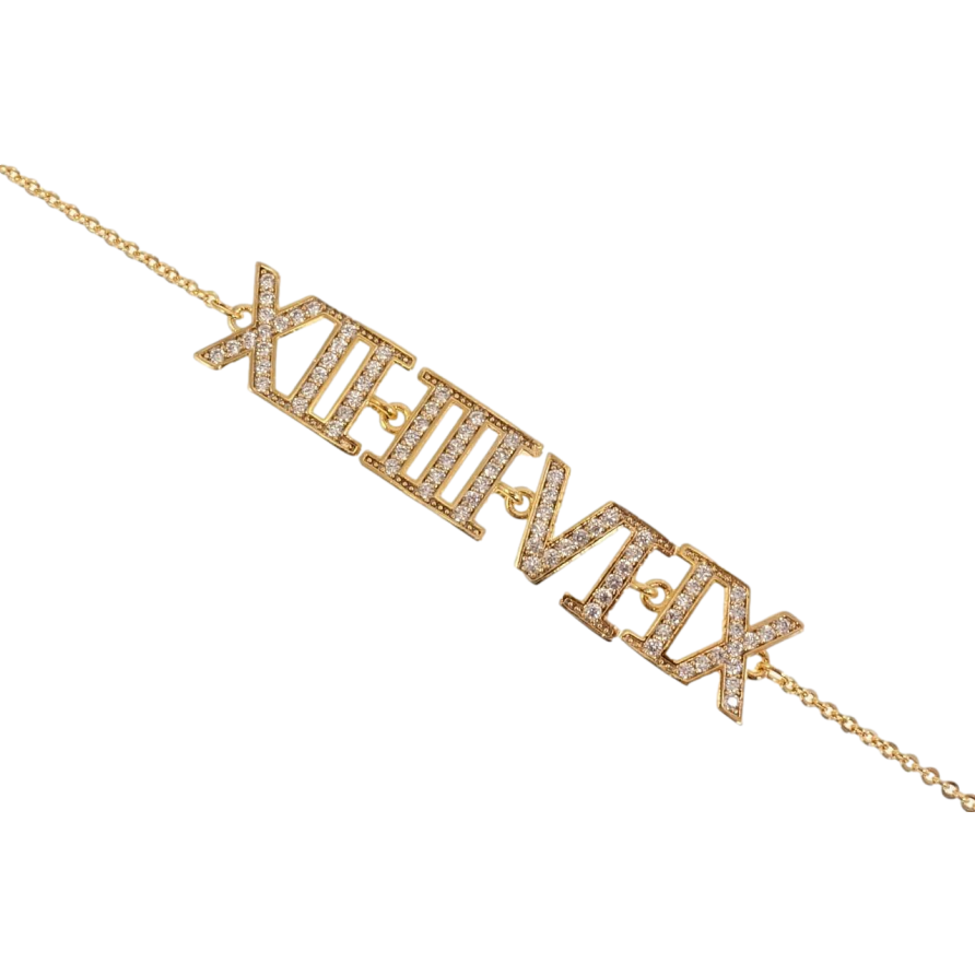 Браслет Xuping Позолота 18K Римські цифри довжина з доп. 16,5-19см х 1-9мм фото №1