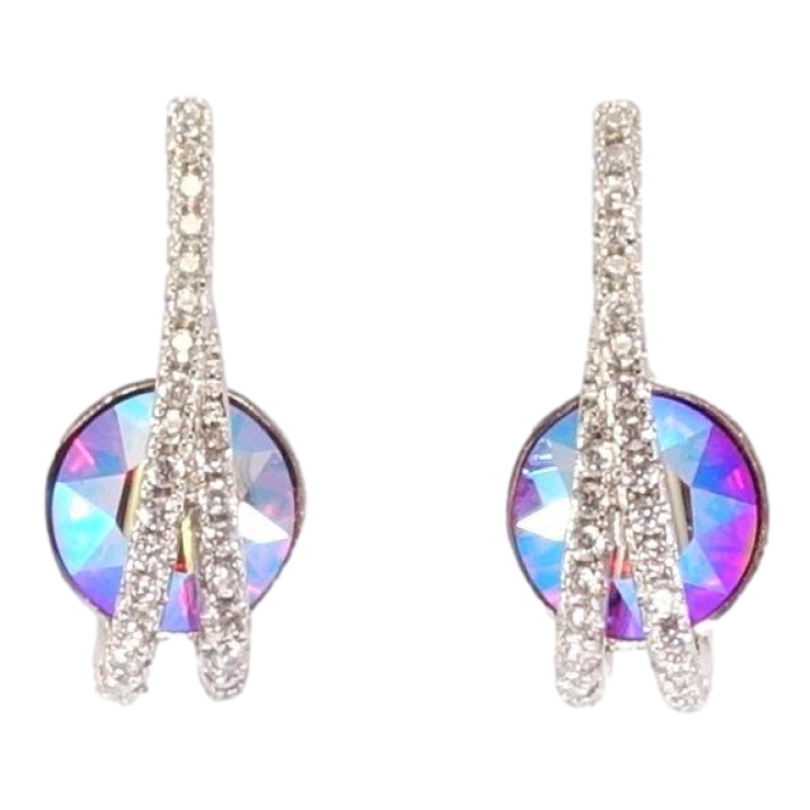 Сережки Xuping колір Родій з кристалами Swarovski пусети Кристали Fuchsia Shimmer з дужками фото №20 Сережки Xuping колір Родій з кристалами Swarovski пусети Кристали Fuchsia Shimmer з дужками фото №20