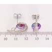 Серьги Xuping цвет Родий с кристаллами Swarovski пусеты Кристаллы Fuchsia Shimmer с дужками из кристаллов фото №2