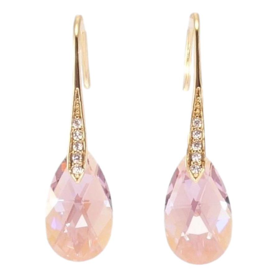 Серьги Xuping цвет 18K с кристаллами Swarovski французский замок Кристальные капельки Light Rose фото №1 Серьги Xuping цвет 18K с кристаллами Swarovski французский замок Кристальные капельки Light Rose фото №1